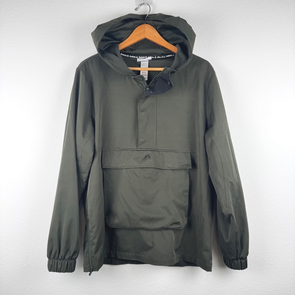 Reebok Anorak Jacket Mens Medium Green Excellent Gorpcore Outdoor pockets